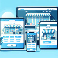 Responsive Online-Shop Darstellung auf Laptop, Tablet und Smartphone – konsistentes Layout für bessere Benutzererfahrung auf allen Geräten.